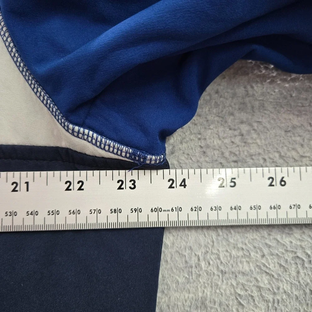 Tommy Hilfiger Men Jacket Large Blue Colorblock Fleece Lined‎ Hooded Full Zip